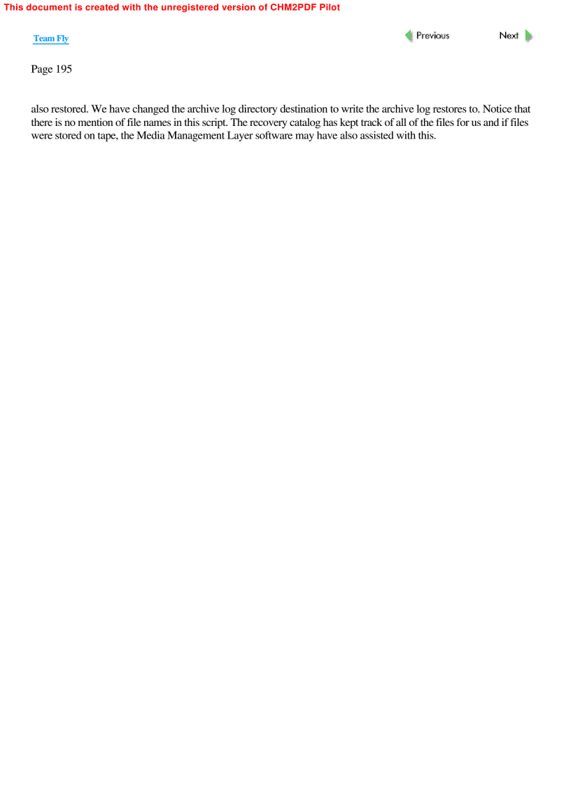 image for page Backup and Recovery