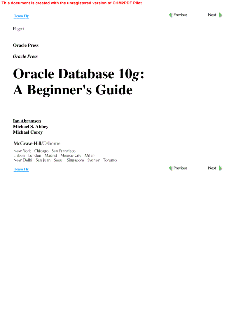 image for page Oracle Database 10g A Beginner s Guide
