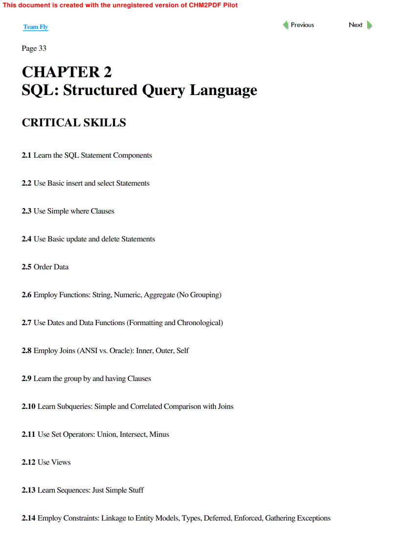 image for page SQL Structured Query Language