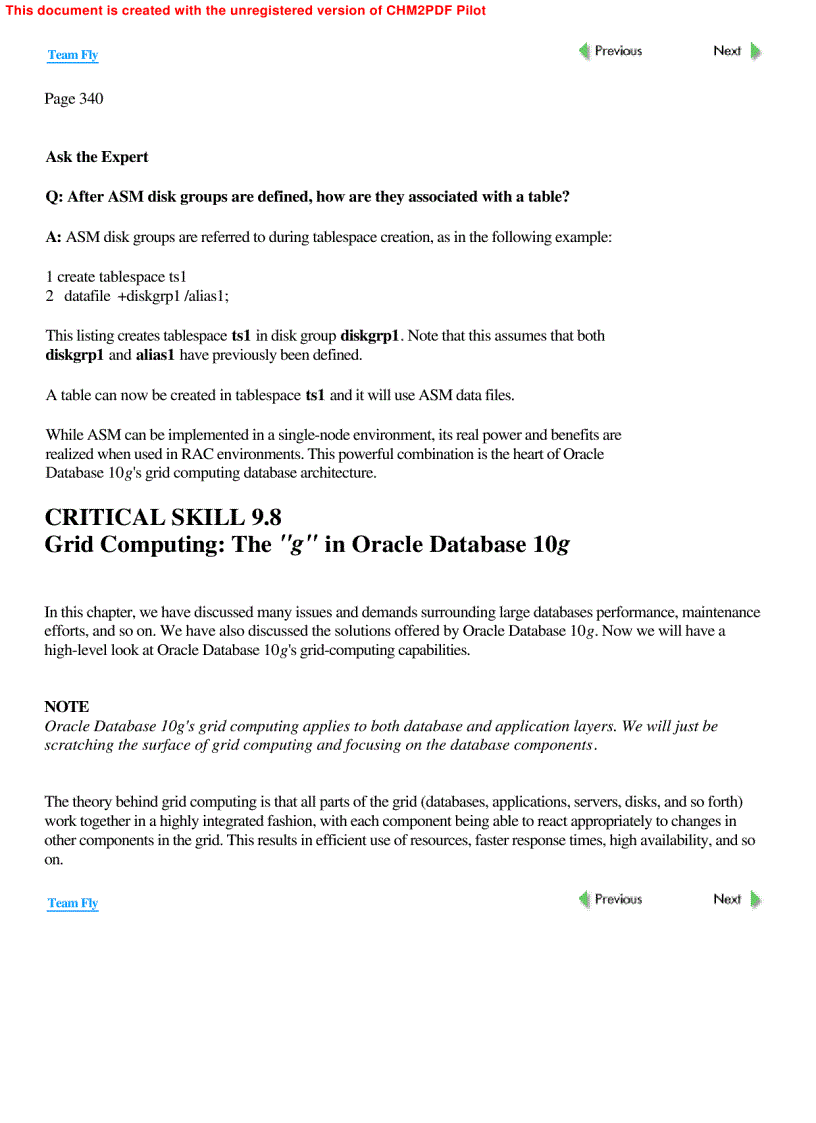 image for page Large Database Features