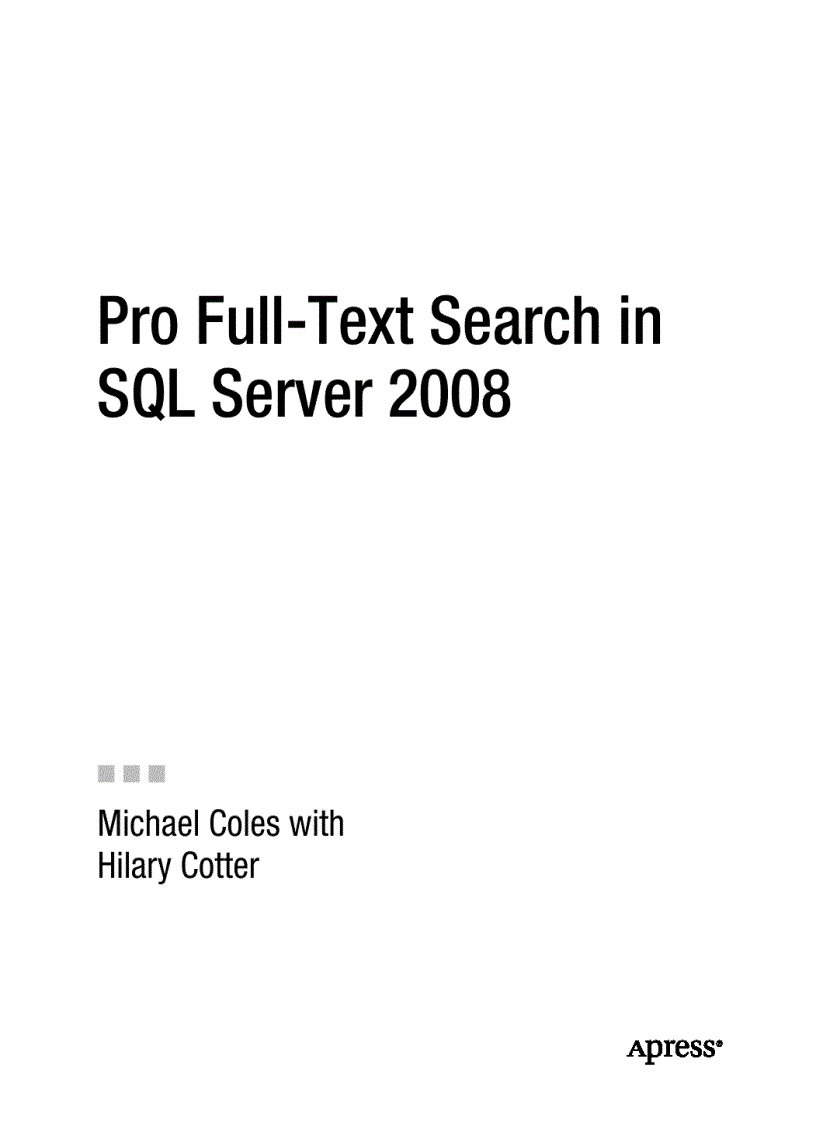 image for page Pro Full Text Search in SQL Server 2008
