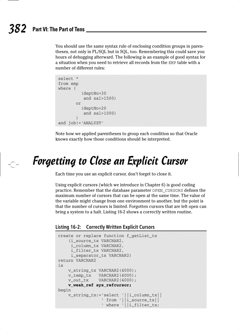 image for page Ten Common Mistakes to Avoid in PL SQL