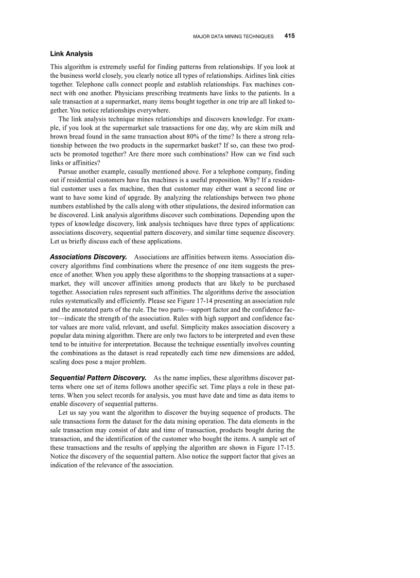 image for page Major data mining techniques