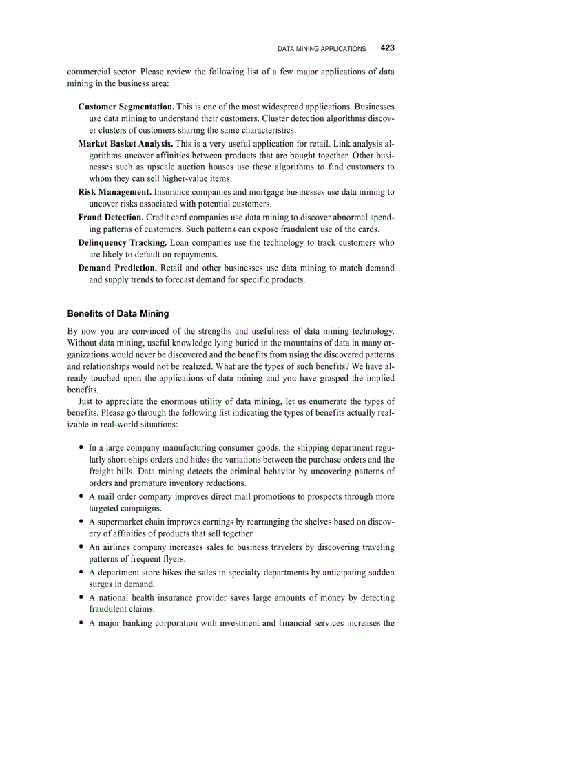 image for page Major data mining techniques