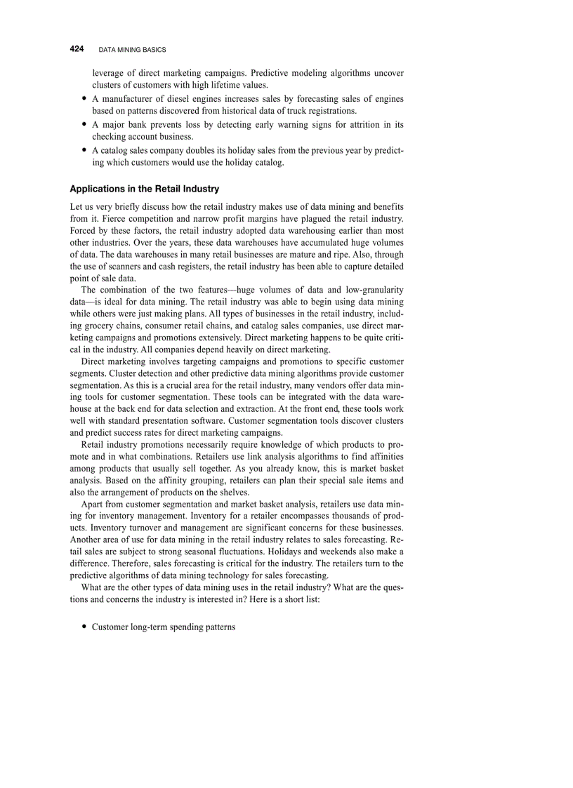 image for page Major data mining techniques