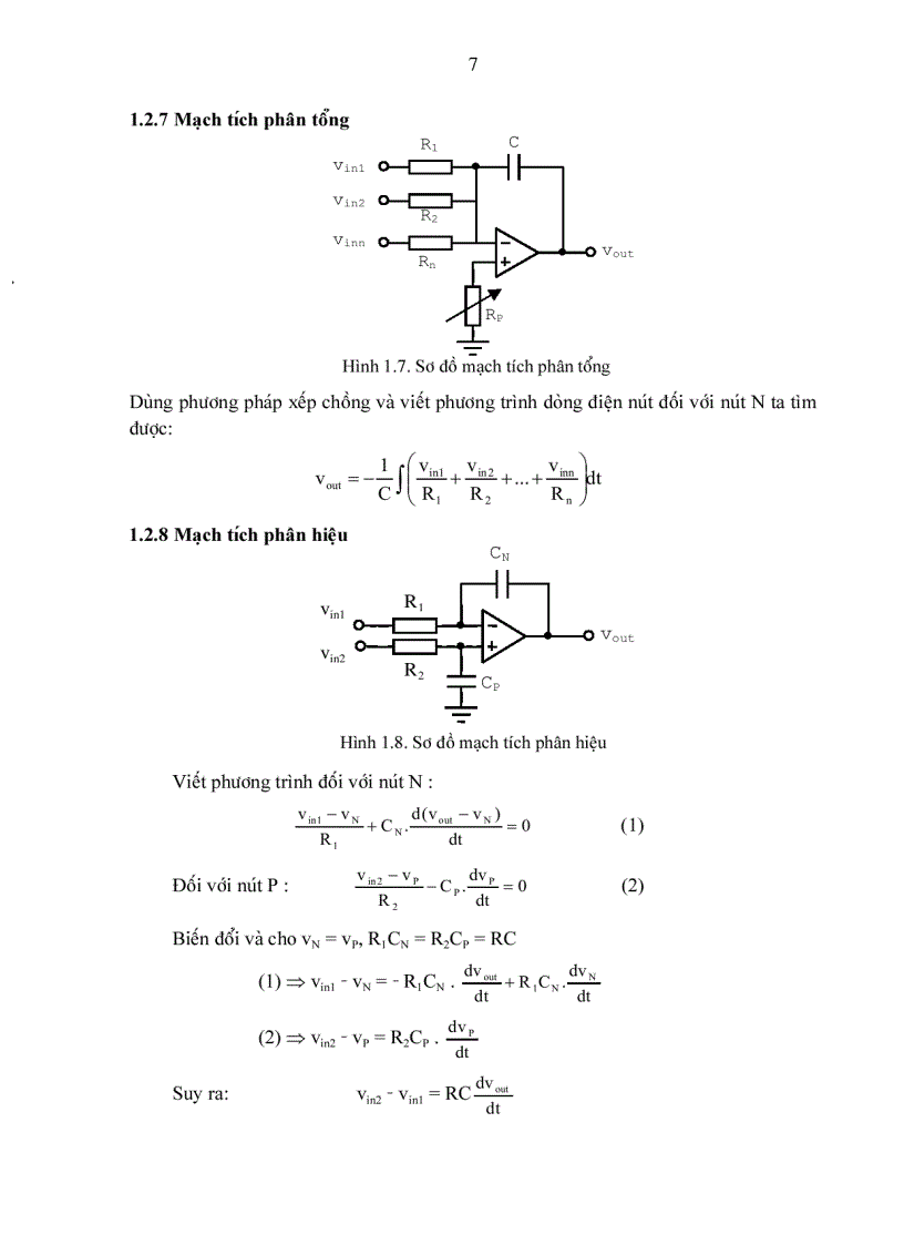 image for page Các mạch tính toán điều khiển và tạo hàm dùng khuếch đại thuật toán