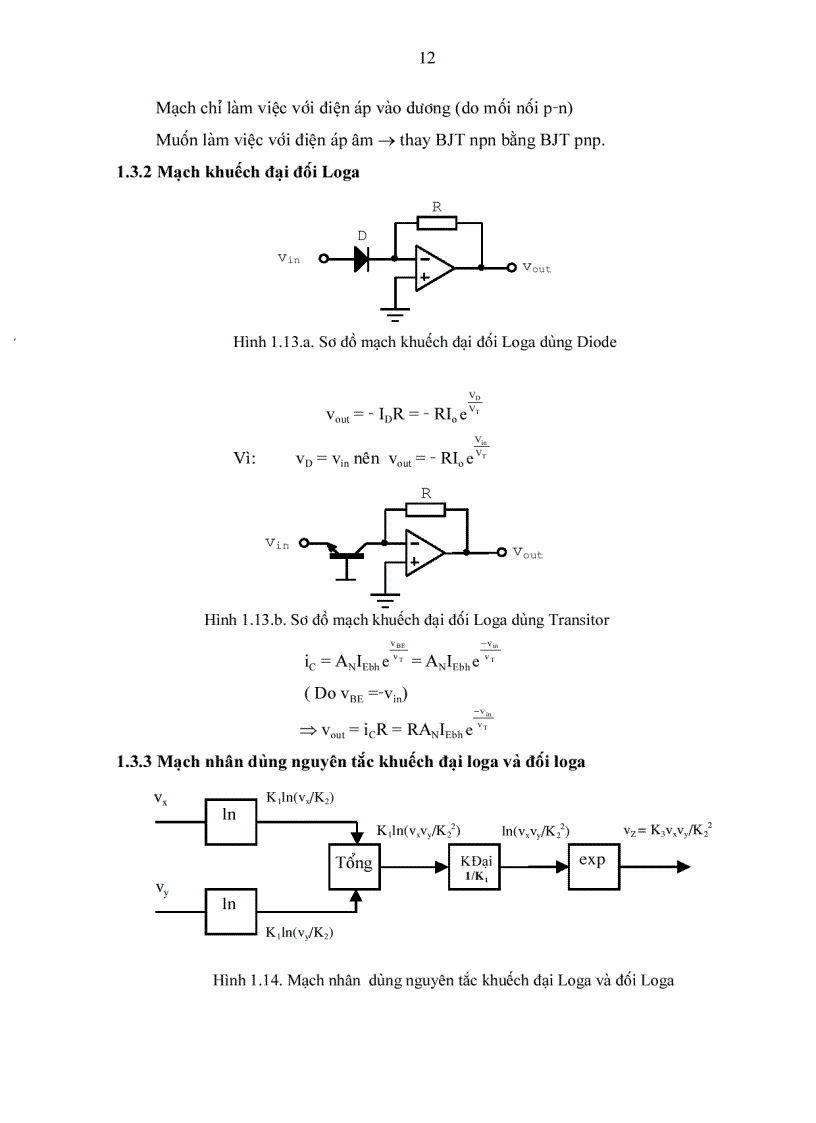 image for page Các mạch tính toán điều khiển và tạo hàm dùng khuếch đại thuật toán