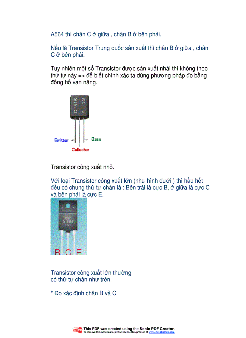 Nhận biết transistor