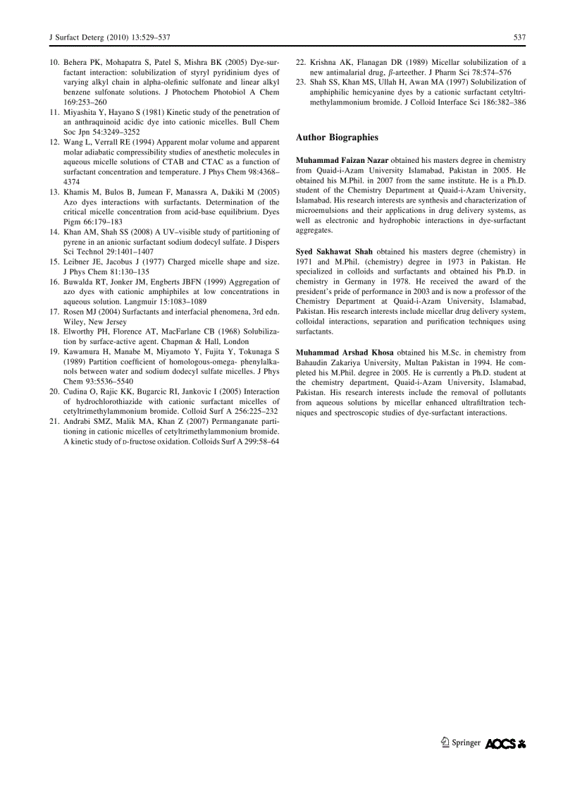 image for page INTERACTION OF AZO DYE WITH CATIONIC SURFACTANT UNDER DIFFERENT pH CONDITIONS
