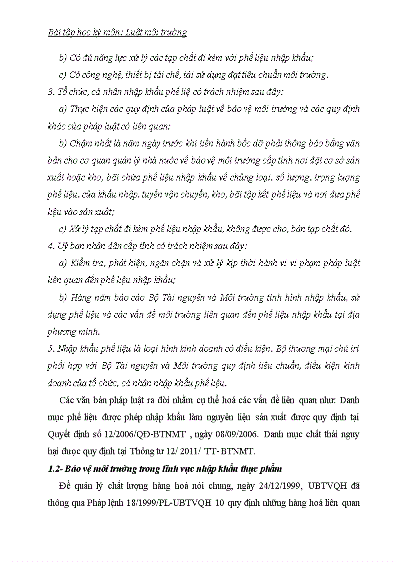 image for page Tác động của hội nhập kinh tế đến bảo vệ môi trường bằng pháp luật trong các lĩnh vực nhập khẩu