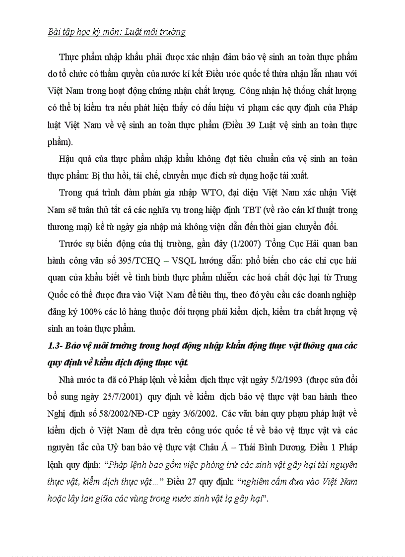 image for page Tác động của hội nhập kinh tế đến bảo vệ môi trường bằng pháp luật trong các lĩnh vực nhập khẩu