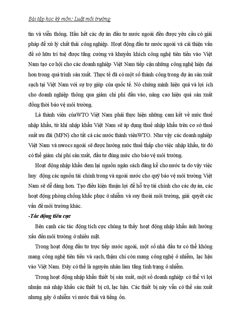 image for page Tác động của hội nhập kinh tế đến bảo vệ môi trường bằng pháp luật trong các lĩnh vực nhập khẩu