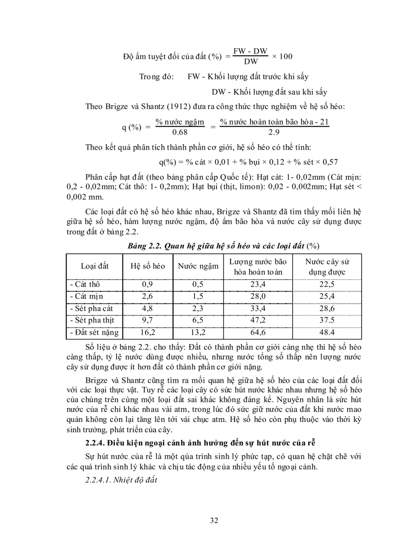 image for page Vai trò của nước đối với thực vật và khái niệm về sự trao đổi nước
