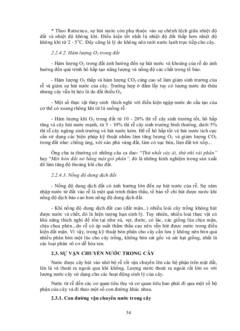 image for page Vai trò của nước đối với thực vật và khái niệm về sự trao đổi nước