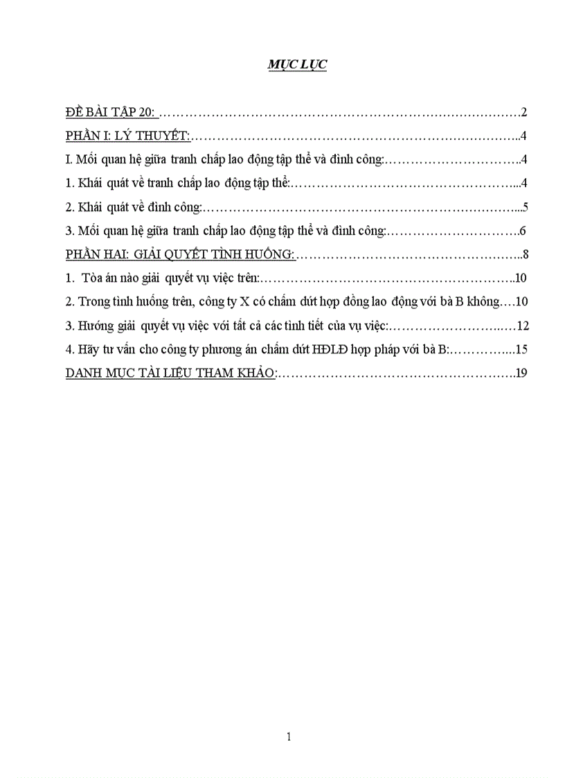 image for page Nêu mối quan hệ giữa tranh chấp lao động tập thể và đình công Tình huống Đề số 20