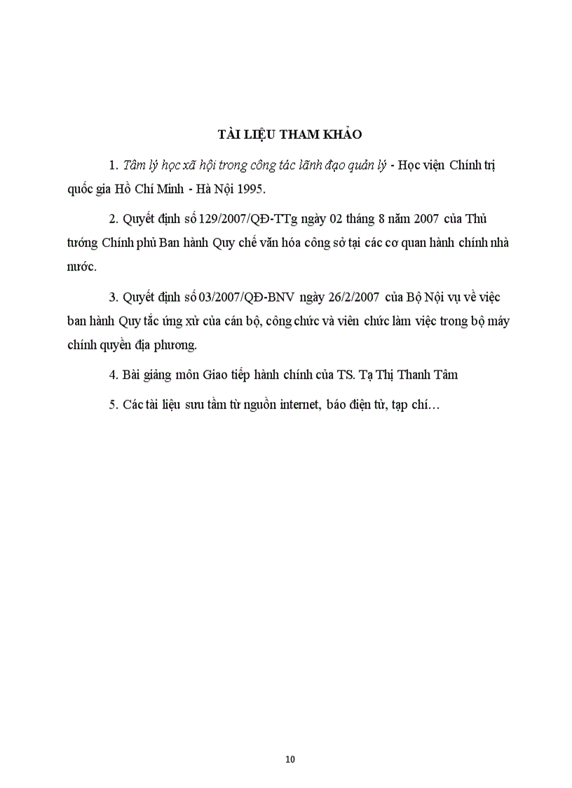 image for page Điều kiện để nâng cao hiệu quả trong giao tiếp hành chính của công chức môn giao tiếp hành chính cao học