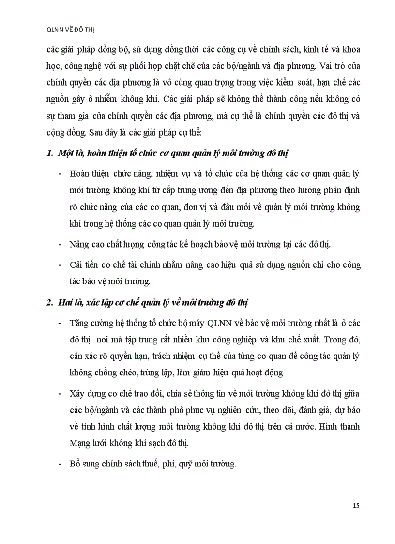 image for page Tiểu luận ô nhiễm môi trường đô thị hiện nay thực trạng và giải pháp Môn QLNN về đô thị