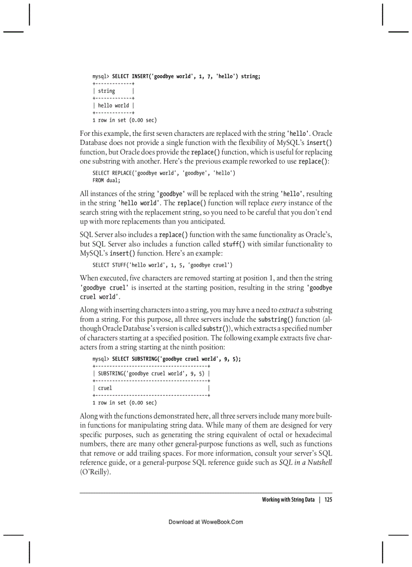 image for page Working with String Data