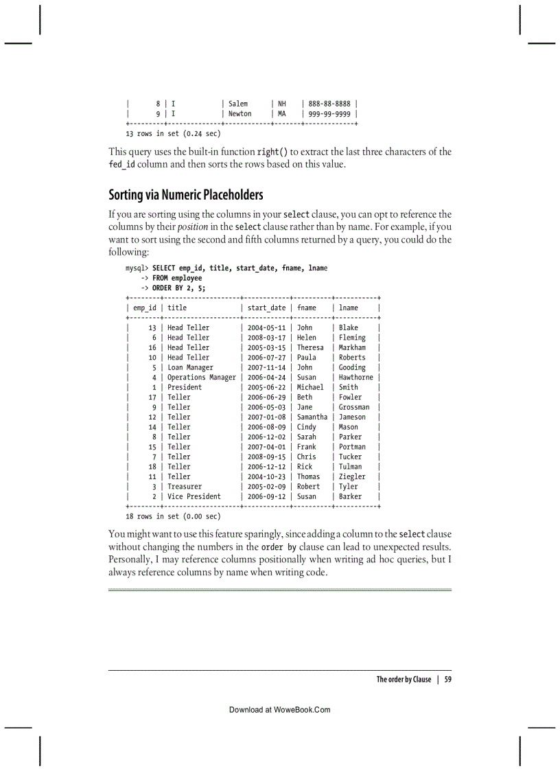 image for page The where Clause