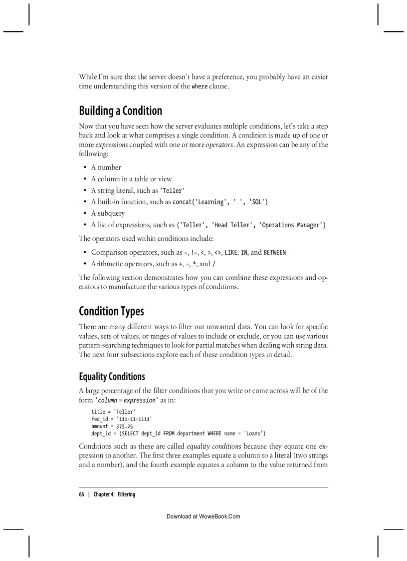 image for page The where Clause