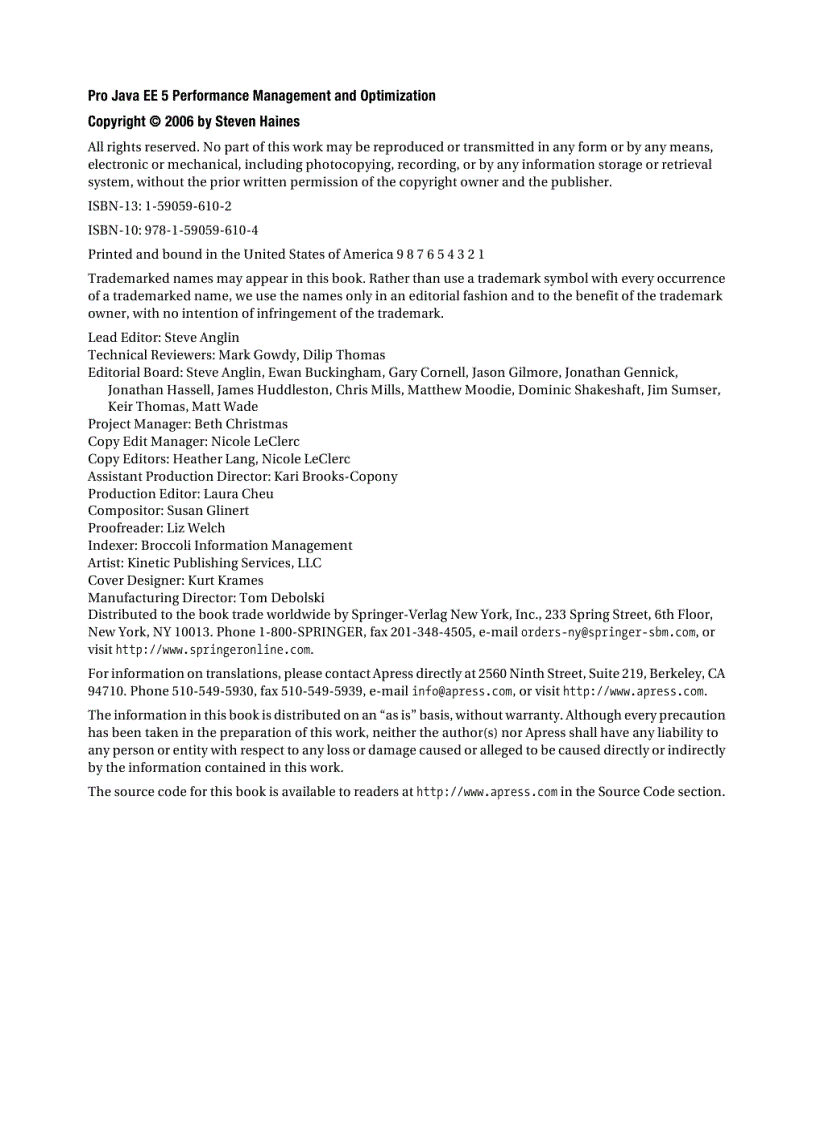 image for page Pro Java EE 5 Performance Management and Optimization
