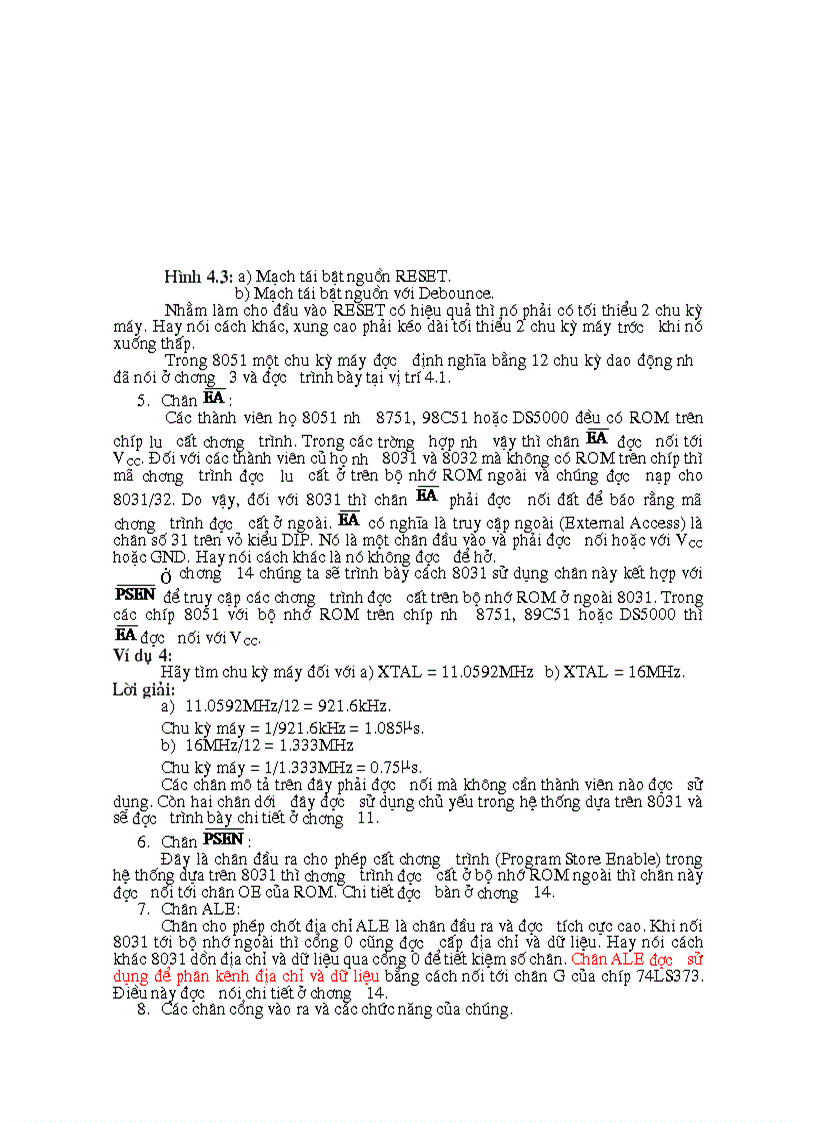 image for page Mô tả chân của 8051