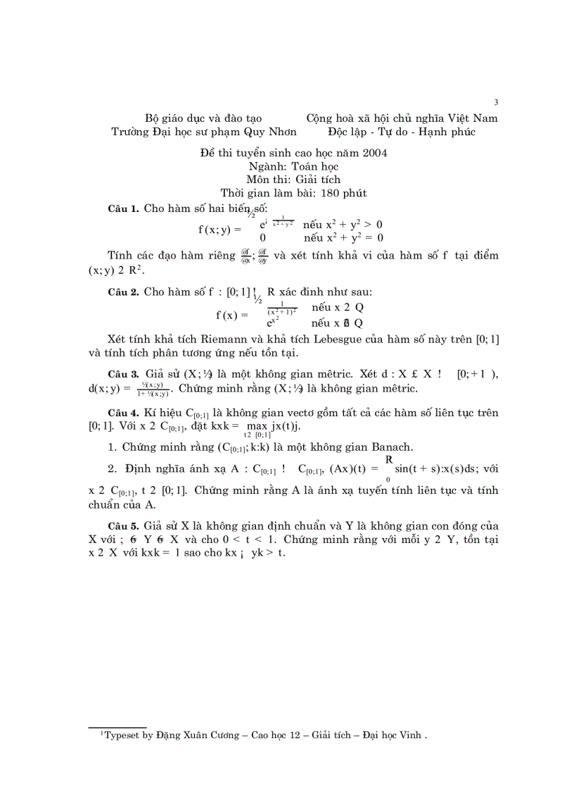 image for page Đề thi cao học toán Quy Nhơn