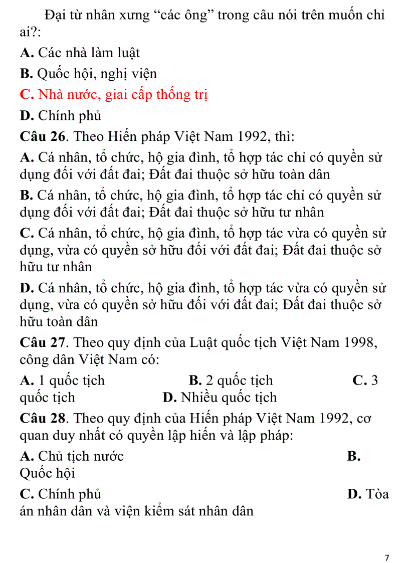 image for page 700 câu hỏi trắc nghiệm luật đại cương