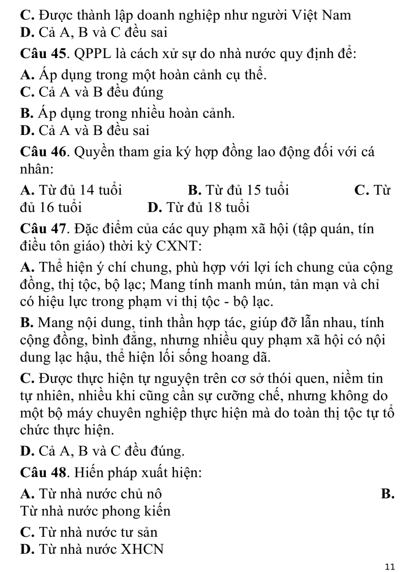 image for page 700 câu hỏi trắc nghiệm luật đại cương