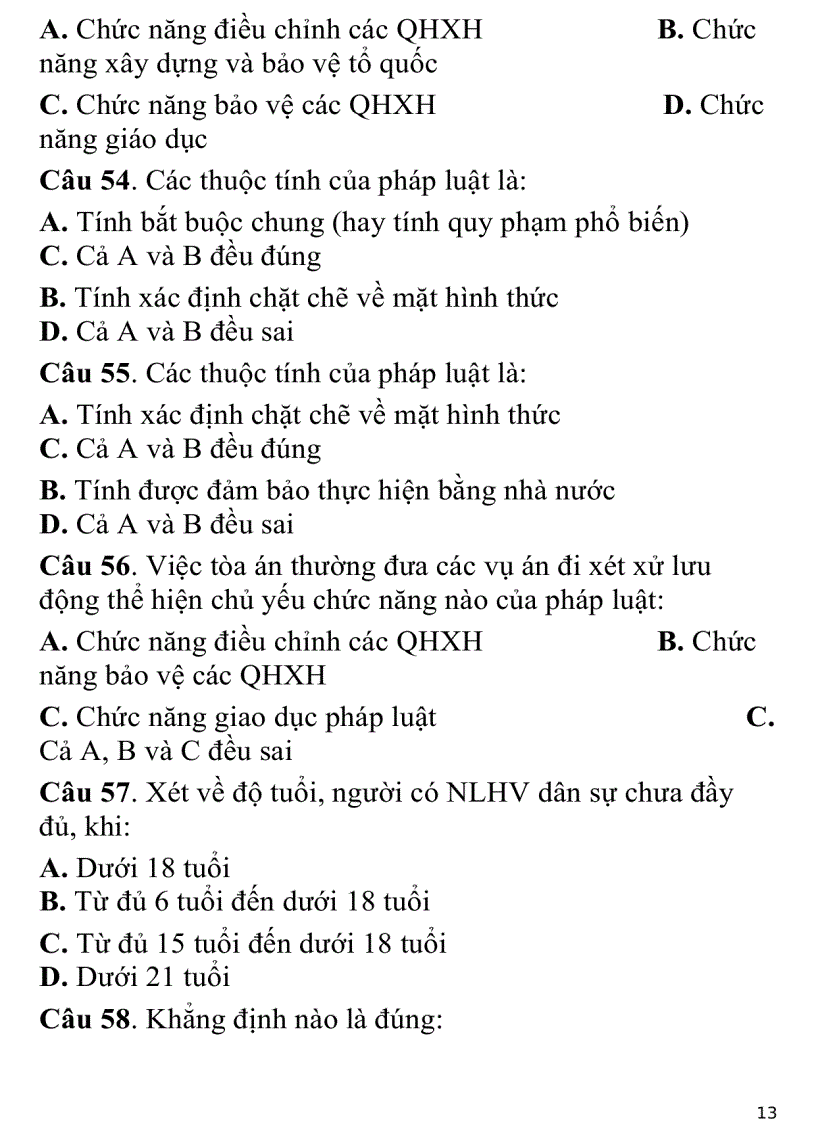 image for page 700 câu hỏi trắc nghiệm luật đại cương