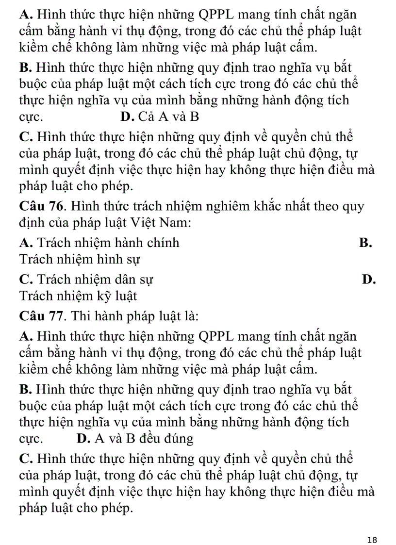 image for page 700 câu hỏi trắc nghiệm luật đại cương