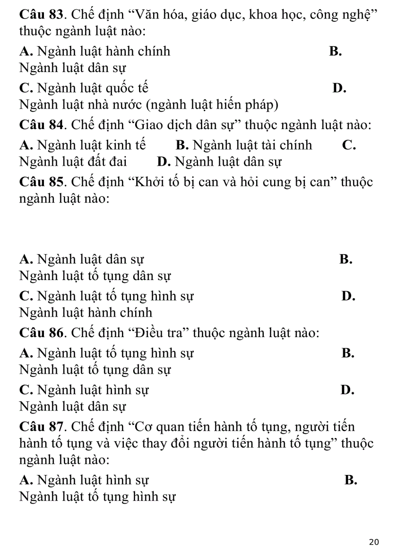 image for page 700 câu hỏi trắc nghiệm luật đại cương