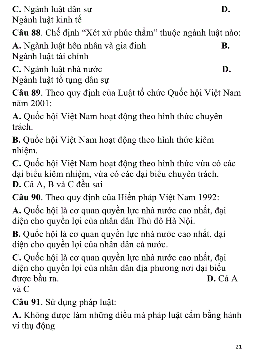 image for page 700 câu hỏi trắc nghiệm luật đại cương
