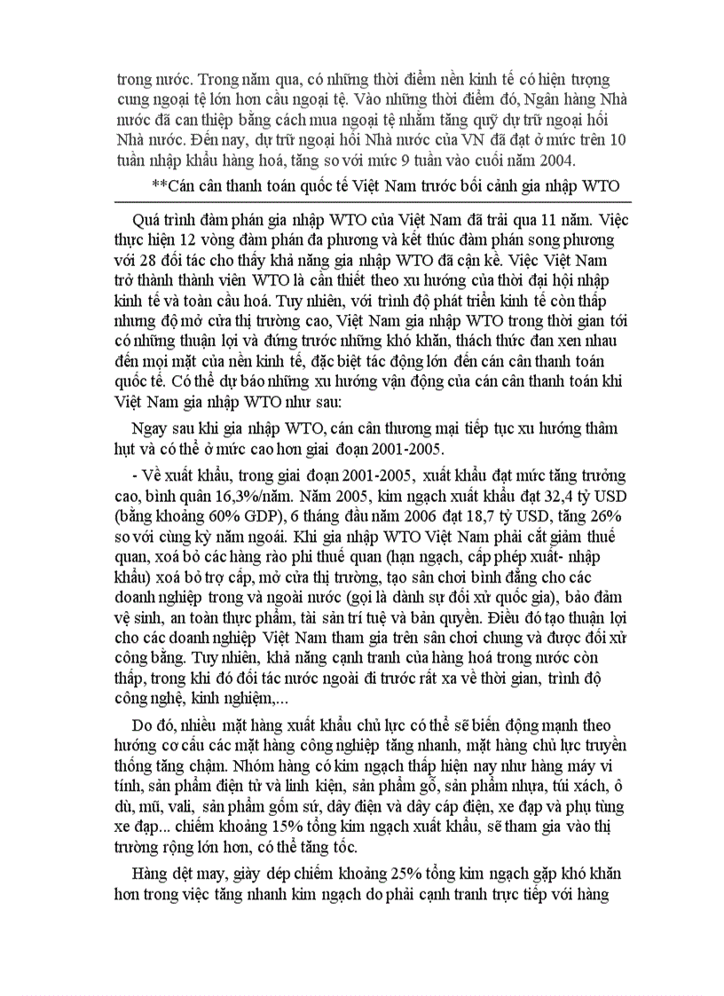 image for page Tìm hiểu cán cân thanh toán quốc tế của Việt Nam thời kì 2000 2006