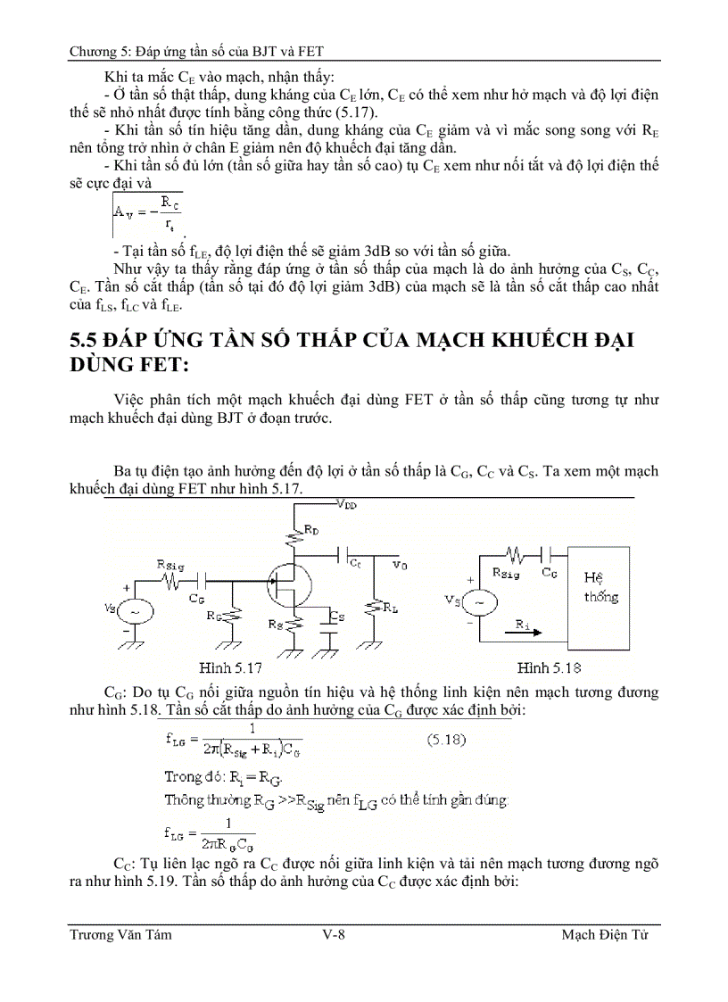 image for page Ðáp ứng tần số của bjt và fet