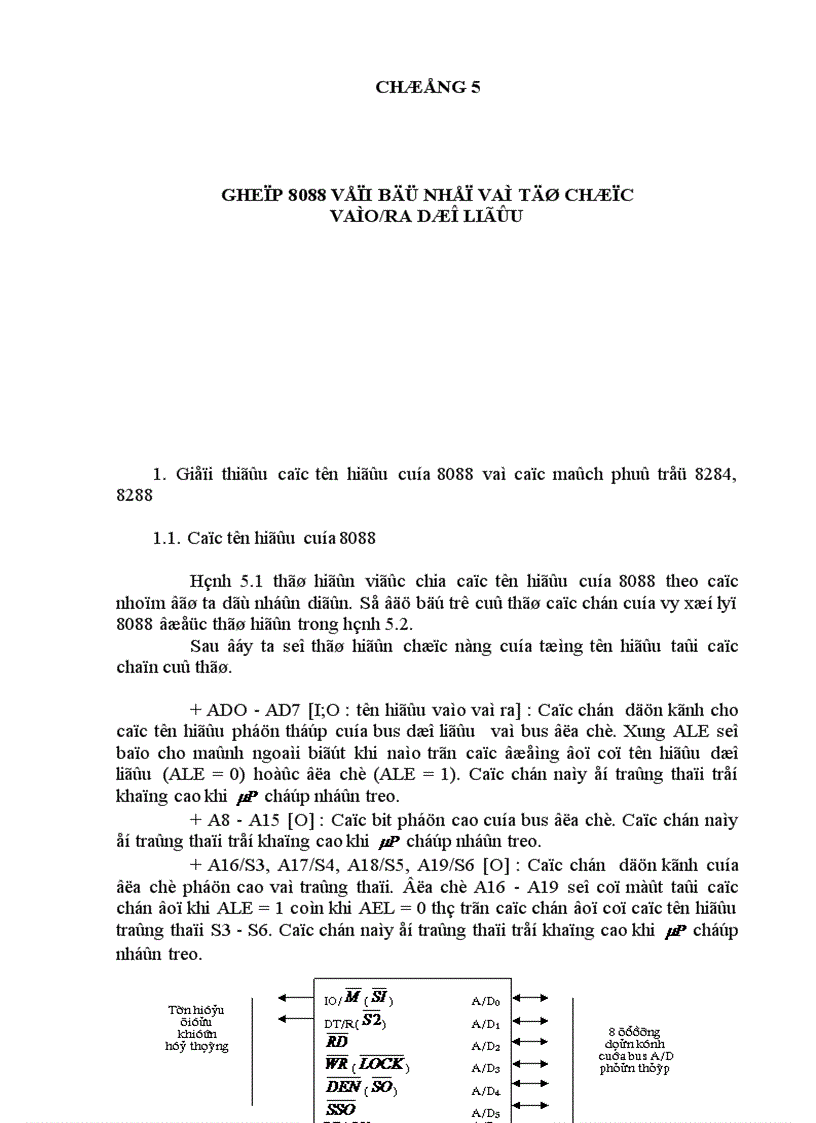 image for page Ghép 8088 với bộ nhớ và tổ chức vào ra dữ liệu