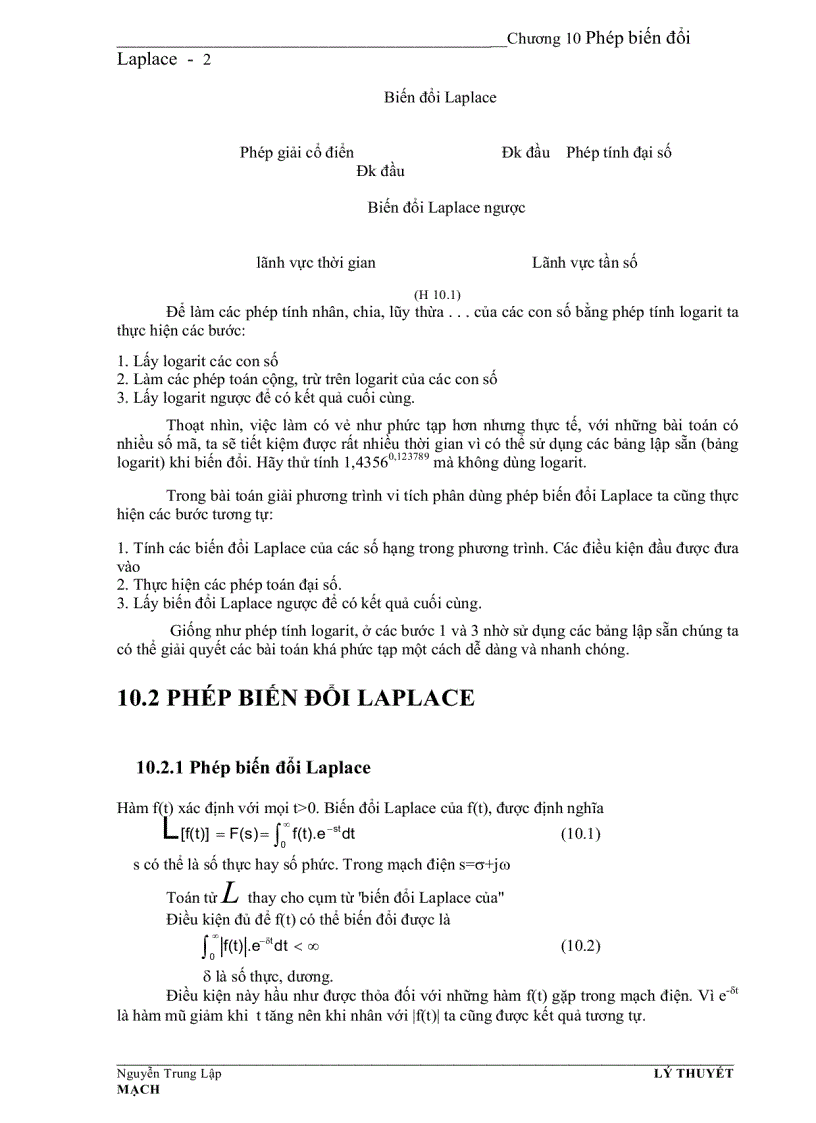 image for page Phép biến đổi laplace
