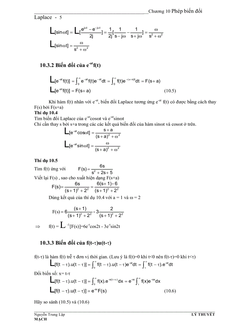 Phép biến đổi laplace