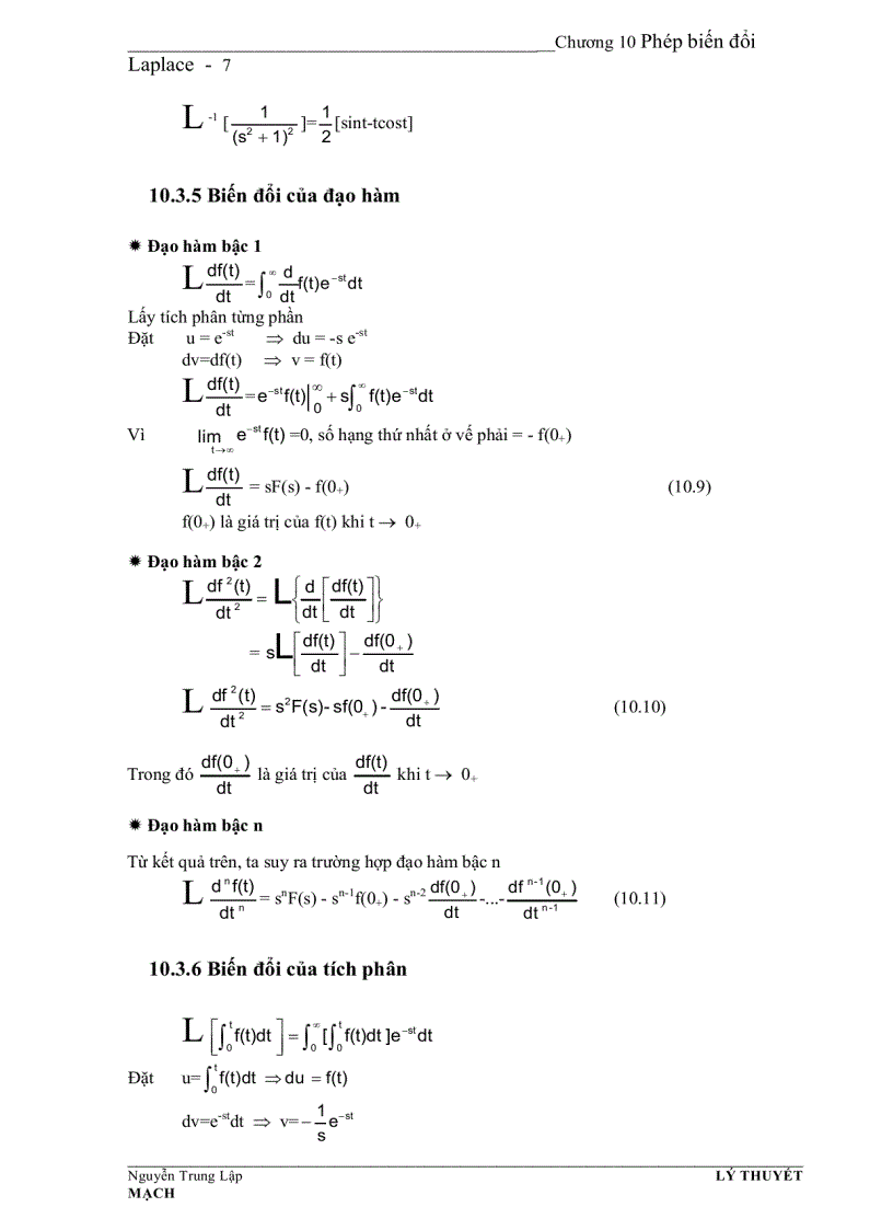 image for page Phép biến đổi laplace