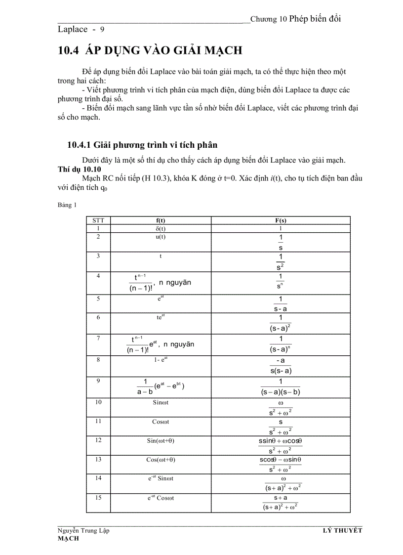 image for page Phép biến đổi laplace