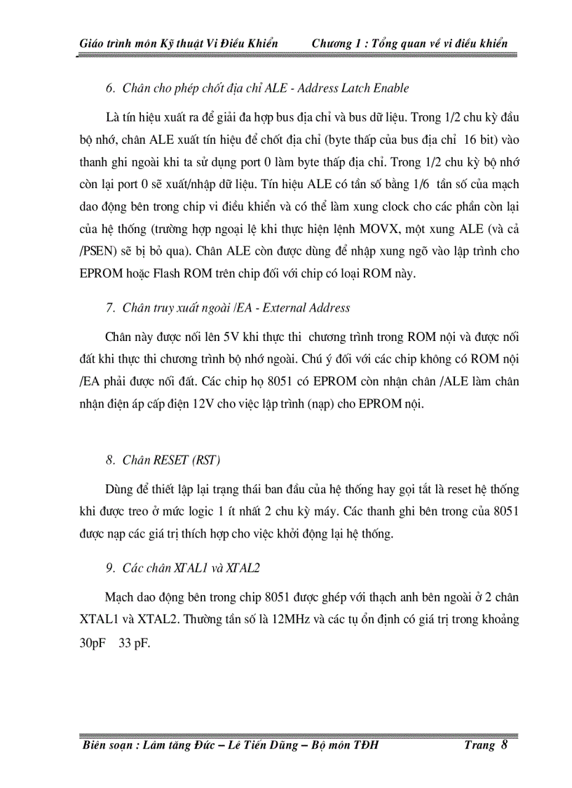 image for page Tổng quan về vi điều khiển