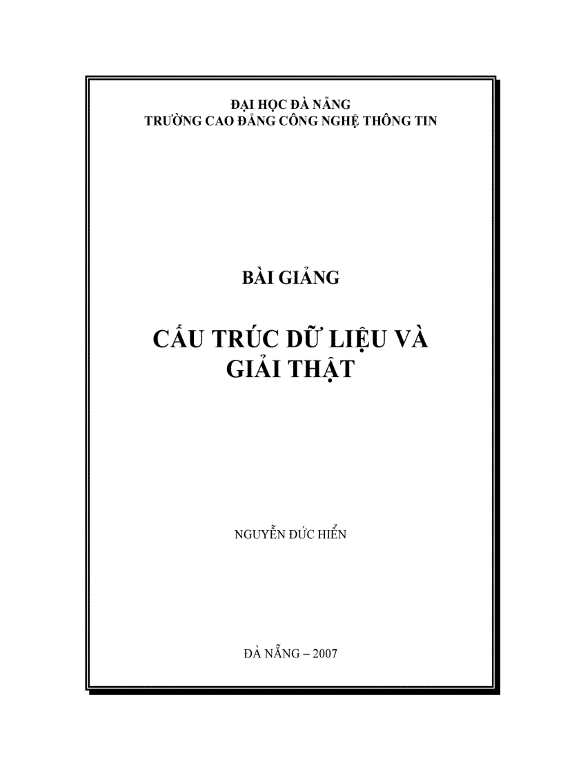 image for page Bài giảng cấu trúc dữ liệu và giải thuật