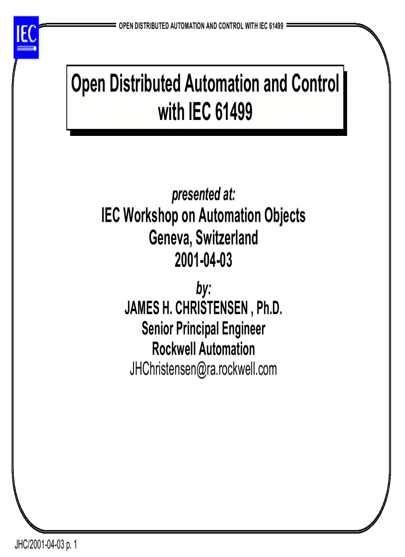image for page Open distributed automation and control with iec 61499