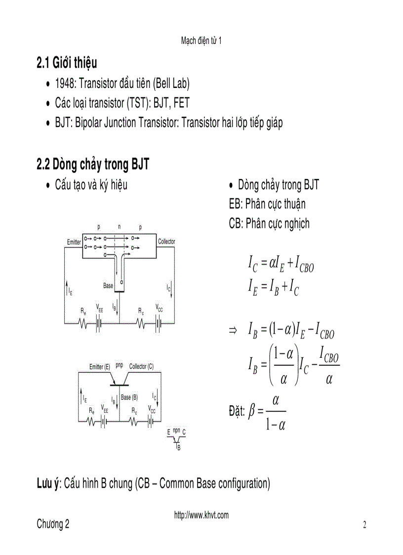 Transistor hai lớp tiếp giáp BJT