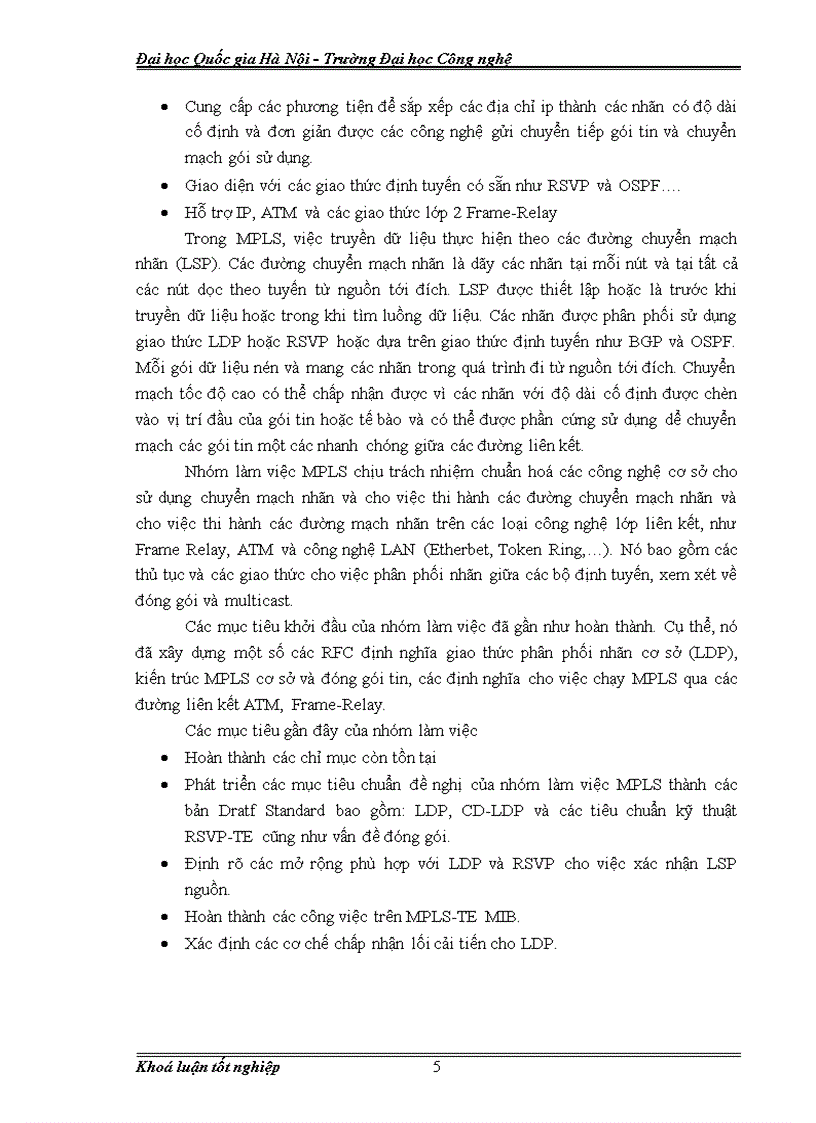 image for page Ứng dụng MPLS trong hệ thống mạng quang