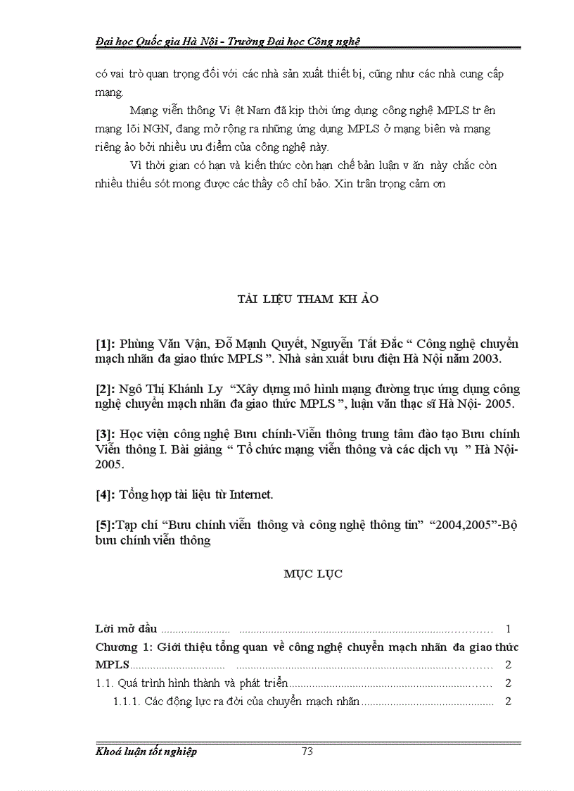 image for page Ứng dụng MPLS trong hệ thống mạng quang