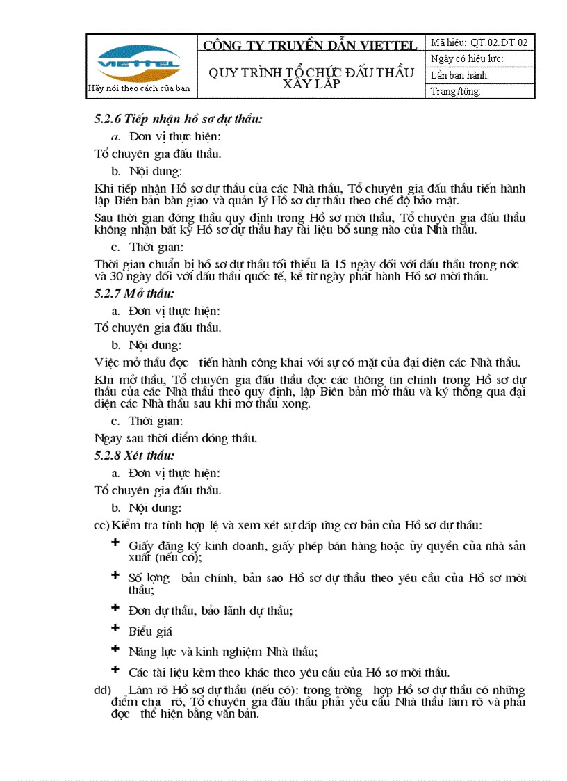 image for page Quy trình tổ chức đấu thầu công trình xây lắp