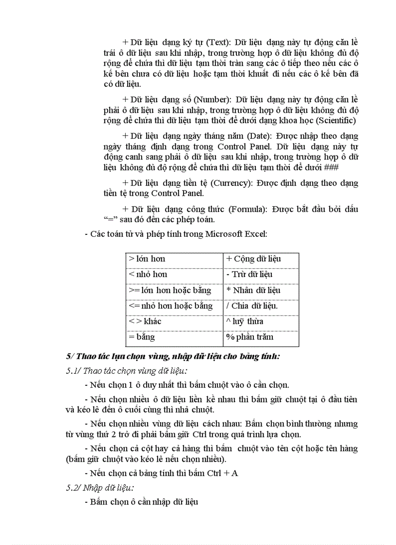 image for page Bài giảng excel