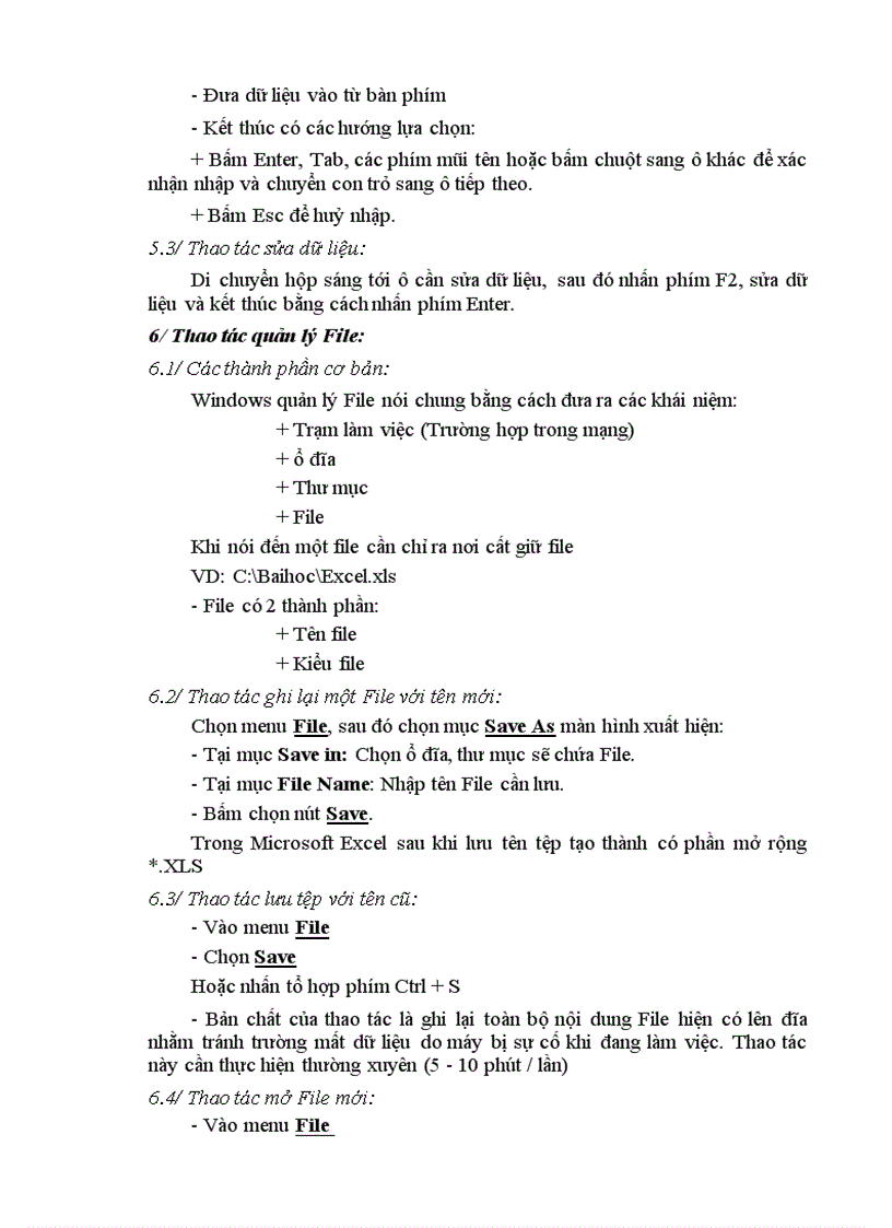 image for page Bài giảng excel