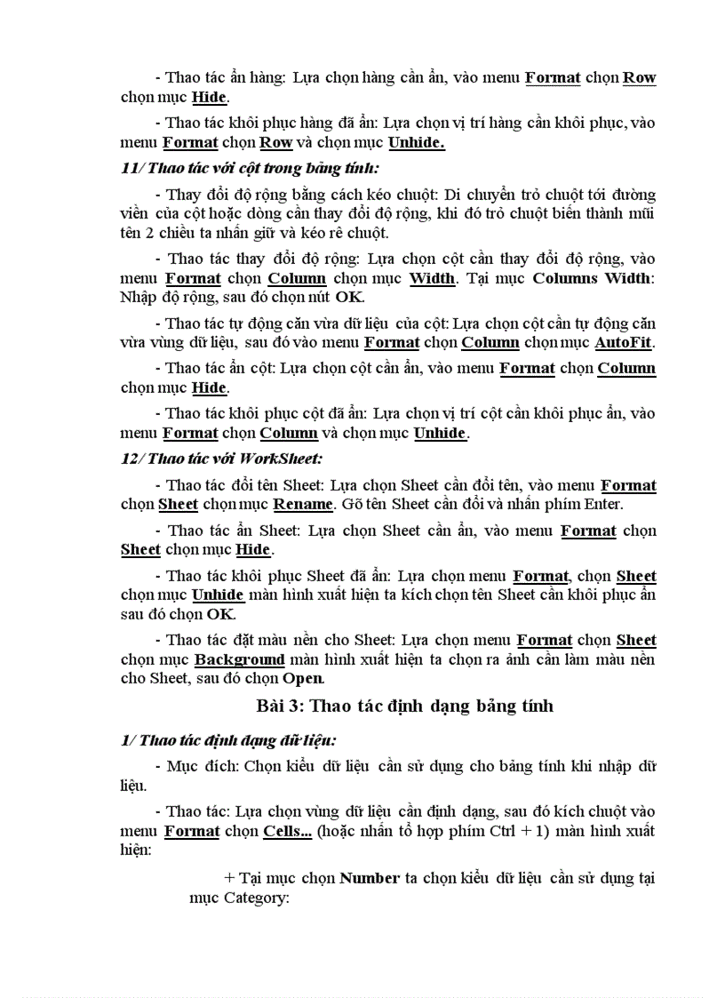 image for page Bài giảng excel